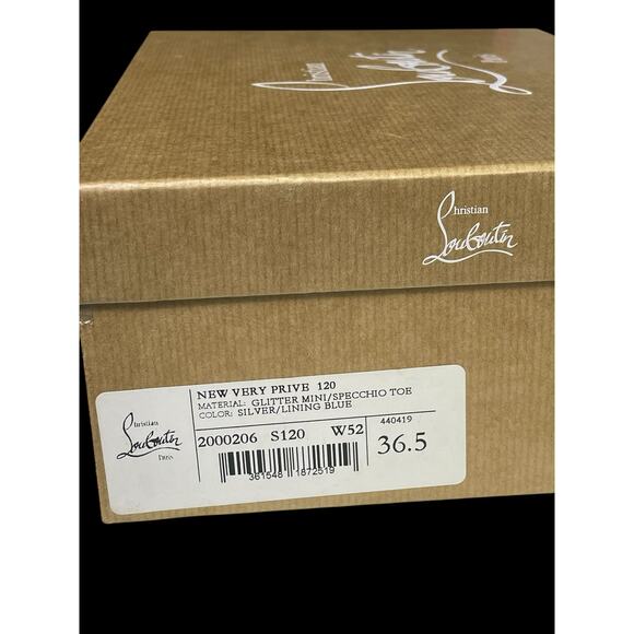 Christian Louboutin Glitter D'Orsay Peep Toes Pumps Size 36.5EU 6.5W Box & COA - Picture 3 of 16